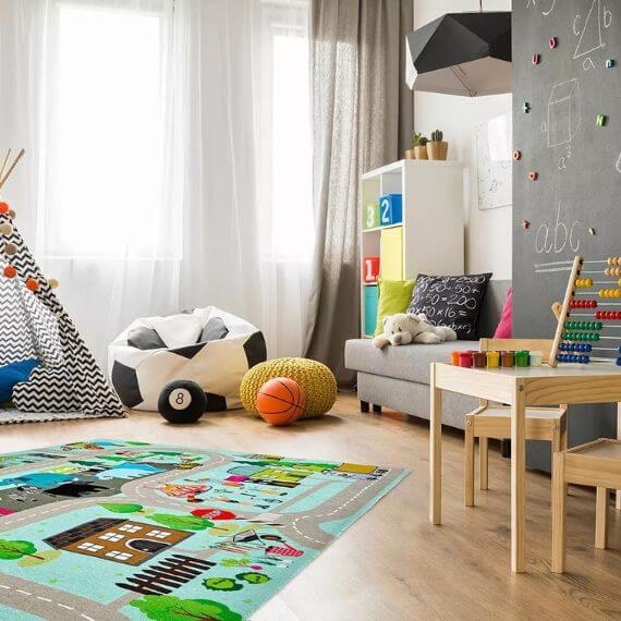 Tapis multicolore pour enfant plat Street